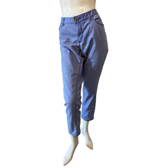 Mossimo Low Rise Cropped Blue Jeans Sz 15 Low Rise Ankle Skinny Blue Pants with - Picture 8 of 9